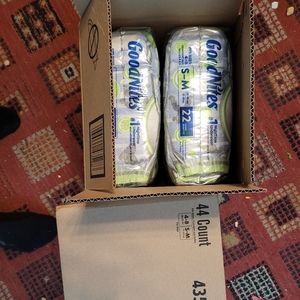 One box Goodnites for kids night diapers size s-m